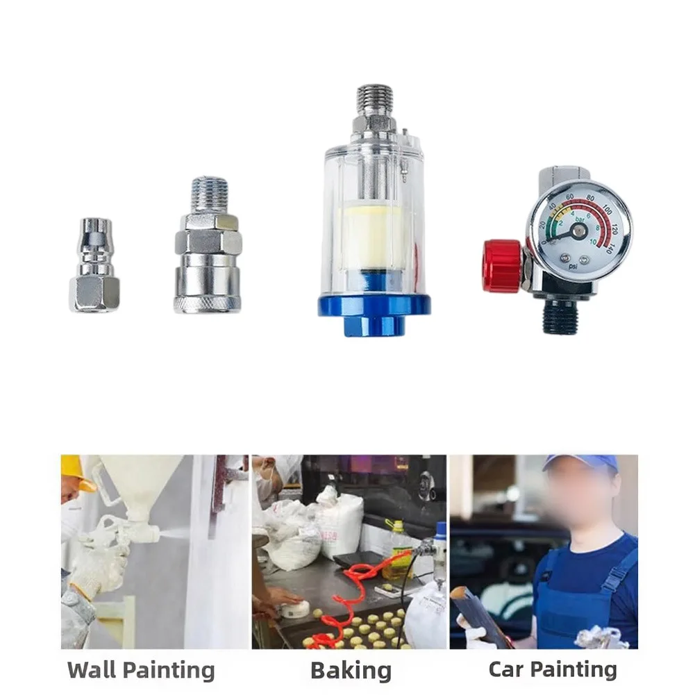 Professional Air Compressor Regulator And Filter Kit For Paint Sprayer For Guns To Remove Moisture And Oil Impurities