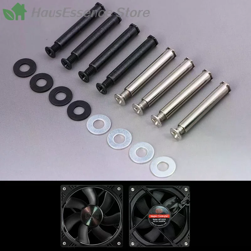 ※4 Pieces Per Set High Quality Computer Case Fan Long Screw Kit For DIY PC Cooling Fan Installation Enhanced Stability Use