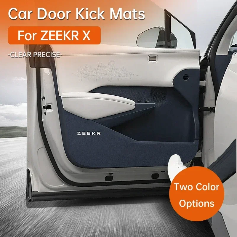 

For ZEEKR X 2022 -2024 Car Door Anti Kick Protection Pad Panel Top Leather Anti-kick Mat Anti-Dirty Mat Trim Threshold Bar Pad