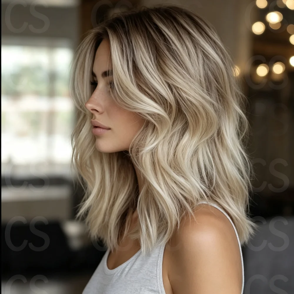 For Women 24Inch Soft Glueless Natural Wave Wig Highlighted Blond Long Front HD Lace Pre-Plucked Transparent Lace Hair Wig
