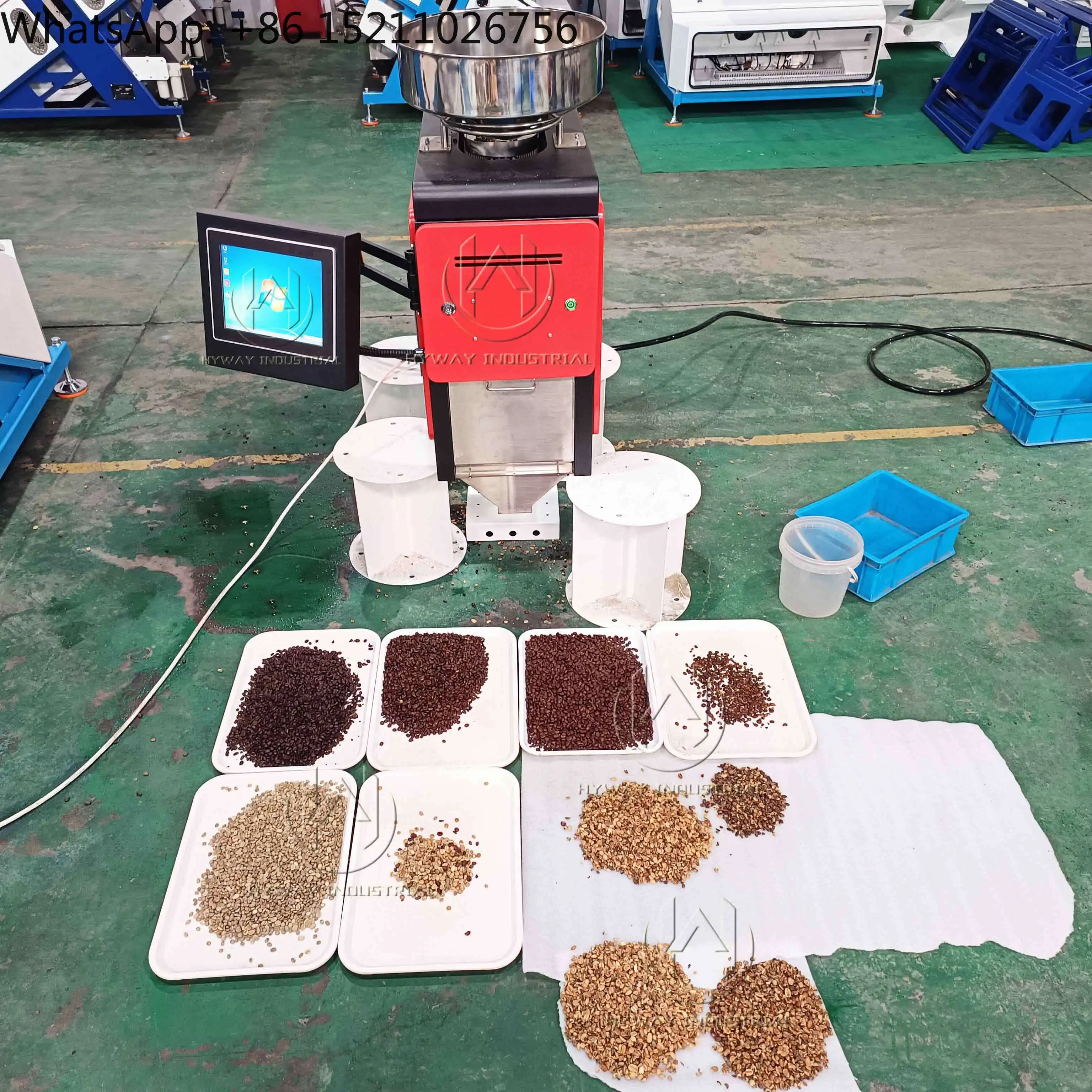 Hot sale HCS100 mini Portable Movable 50-150kg/h coffee beans Shape color sorting  ejector machine