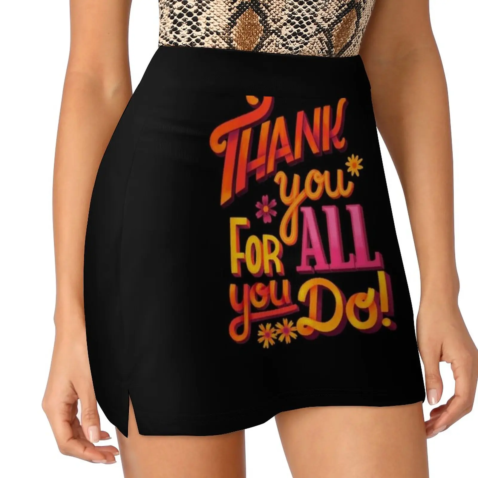 Thank You! Women's skirt With Pocket Vintage Skirt Printing A Line Skirts Summer Clothes Thank You Gratitude Love Family Friends