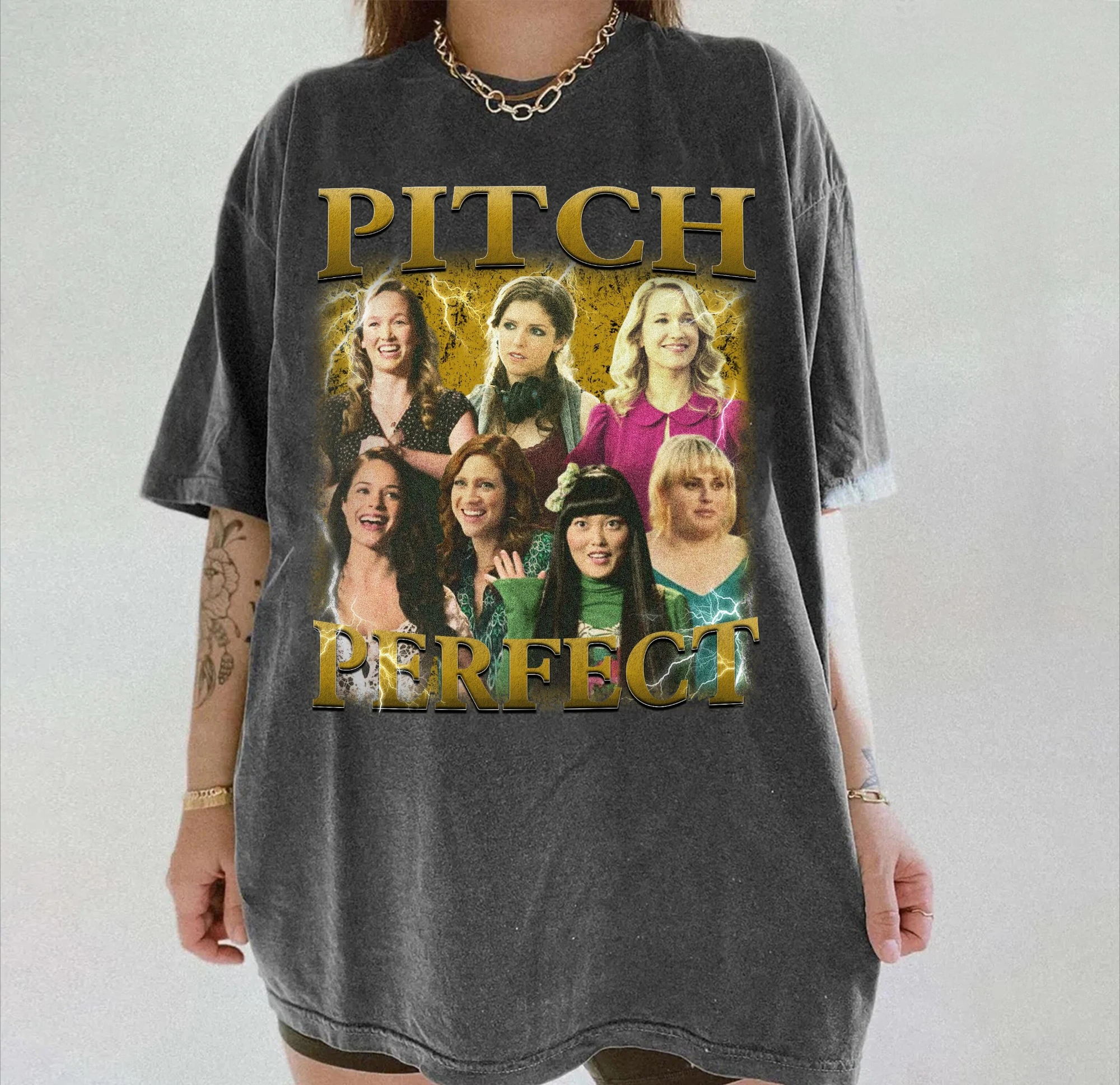 

Pitch Perfect Printed Women's T-shirt Spring/Summer Fashion Trend Pure Cotton Top Neutral Round Neck Short Sleeve T-shirt