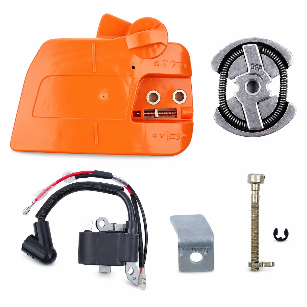 Ignition Coil Clutch Kit Tensioner Set For Husqvarna 235 235E 240 240E Chainsaw Kill Switch OEM 525628901 545071103 530014949