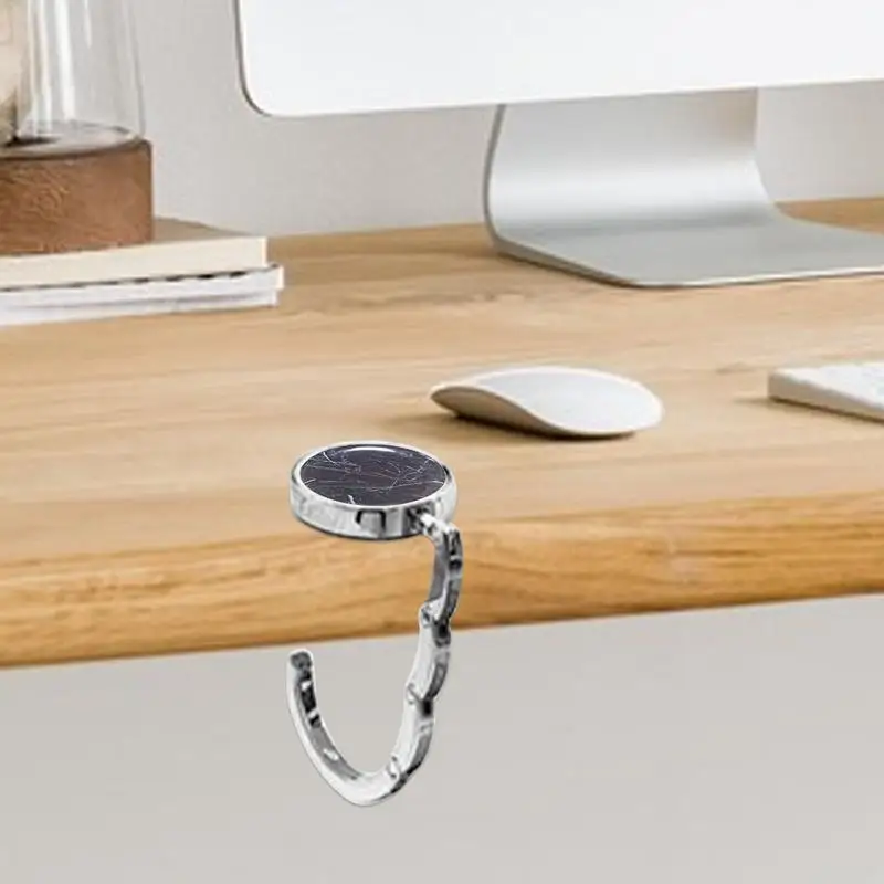 1 buah tas tangan lipat modis portabel, tas tangan, gantungan kait, kait meja, aksesori Bagian tas unik