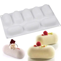 8-cavidade moldes de silicone, forma travesseiro 3d, sobremesa, mousse, bolo, chocolate, pastelaria, geléia, cheesecake, acessórios de cozimento