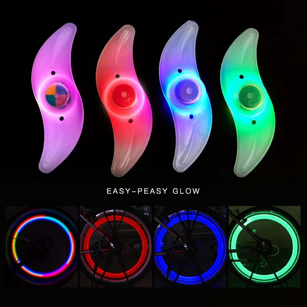 LED Neon Bicycle Wheel Spoke Light Waterproof Color Bike Safety Warning Light 3 Lighting Mode Cycling Light Bicycle Accessories