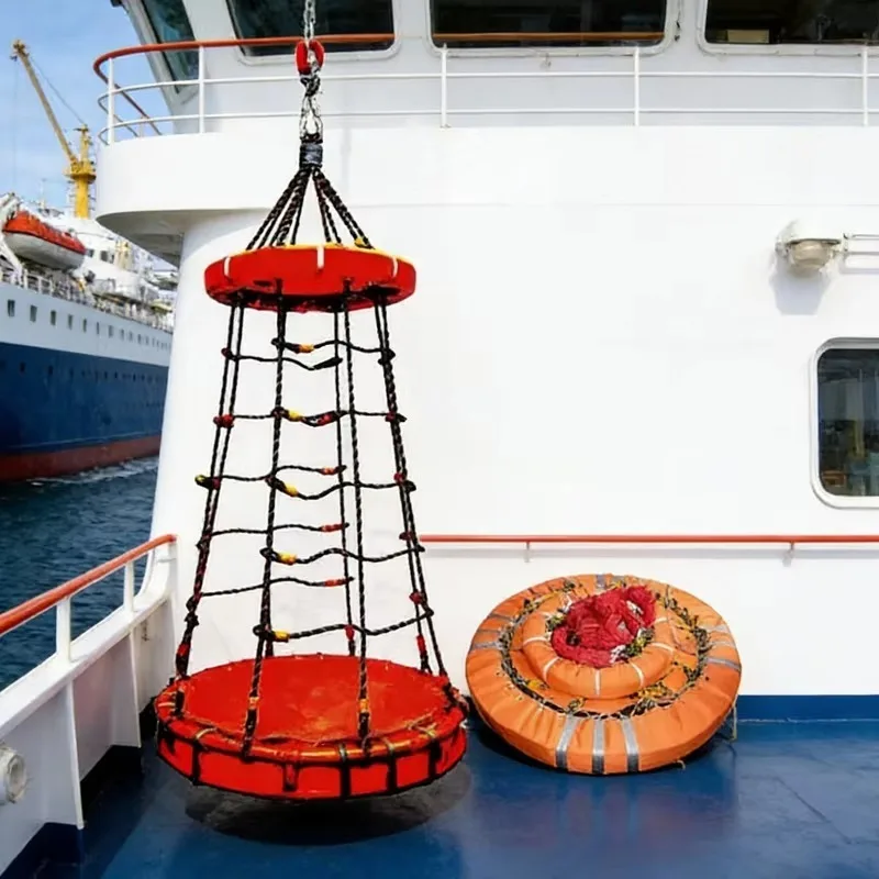 Rope Net Type Marine Personnel Transfer Basket Inflatable Buoy Ring Offshore Crew Transfer Cage For Ship To Rig Transport Custom