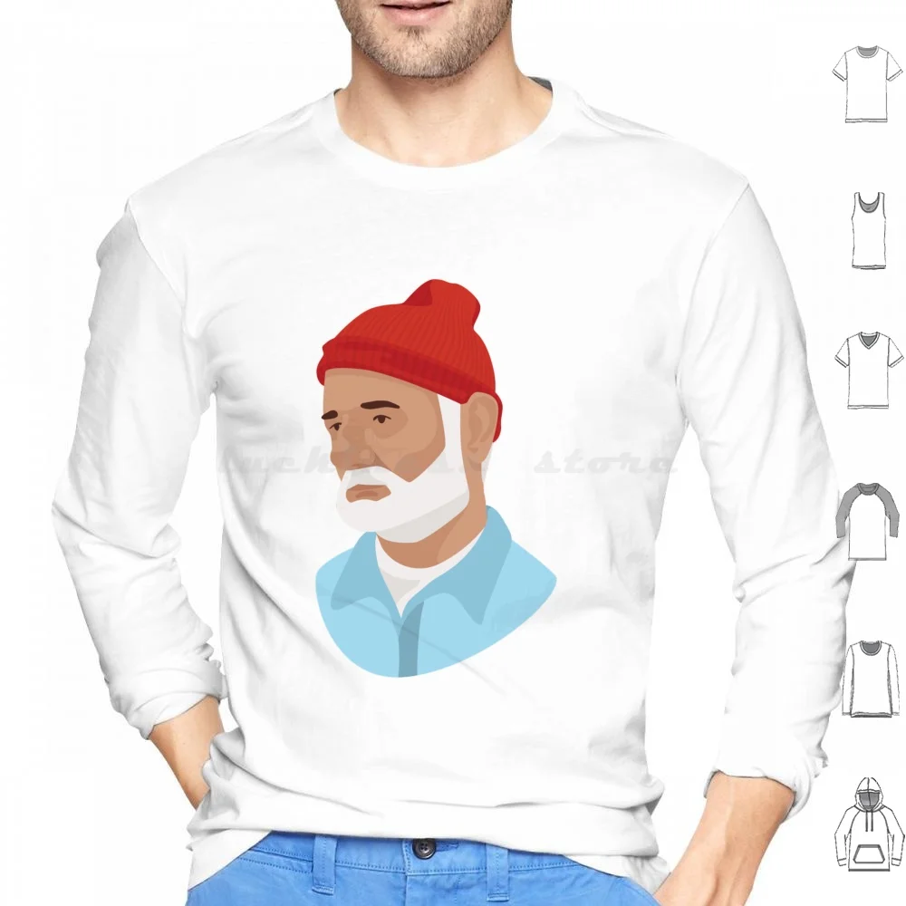 Steve Zissou Hoodie cotton Long Sleeve Steve Zissou Team Zissou Zissou Wes Anderson Ethan Russon Bill Murray The Life