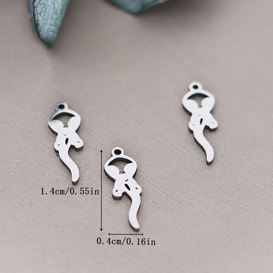 3pcs Small Geometric Charm For Jewelry Accessories DIY Necklaces Charms Crafts Stainless Steel Pendant Findings