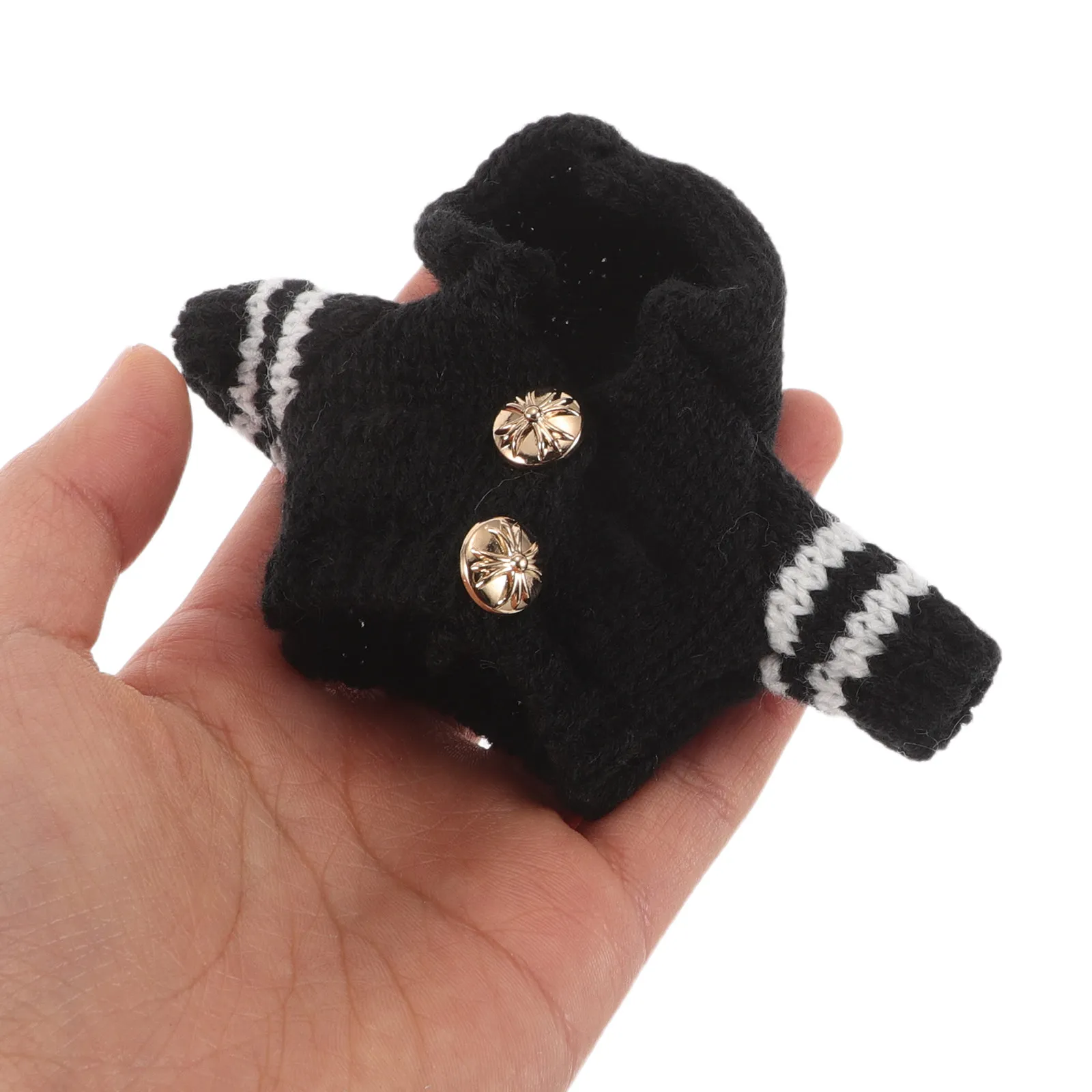 

Soft Knitted Hoodie Sweater Accessory for Stuffed Animals with Button Detail Interchangeable Outfit for Small Bears Decorative