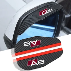 2 Stuks Auto Accessoires Luifels Schuilplaatsen Achteruitkijkspiegel Regenhoes Koolstofvezel Zijde Voor Audi A1 A3 A4 A5 A6 A7 A8 Q3 Q5 Q7 Q8