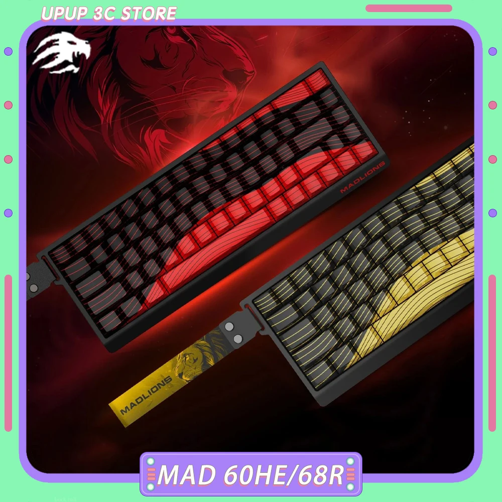 MADCATZ MAD 60HE 68R 마그네틱 스위치 키보드, MadLIONS Mad60 게이밍 키보드, 빠른 트리거 사용자 정의 키보드, PC 게이머 액세서리 