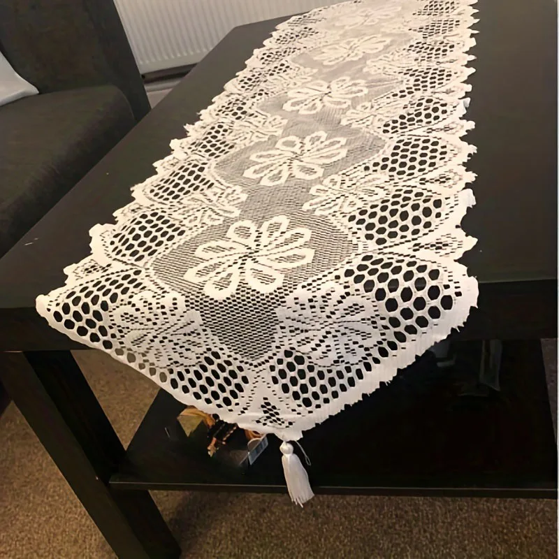 1pc-European style hollow lace lace design with white tablecloth, tablecloth, table flag, and dining mat