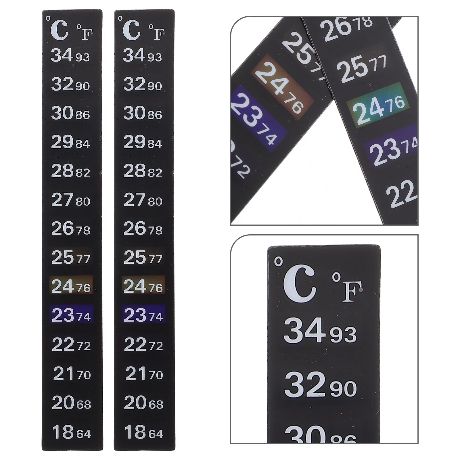 

2 Pcs Temperature Sticker Nail Stickers Aquarium Thermometer Strips and Fish Tank on Pet