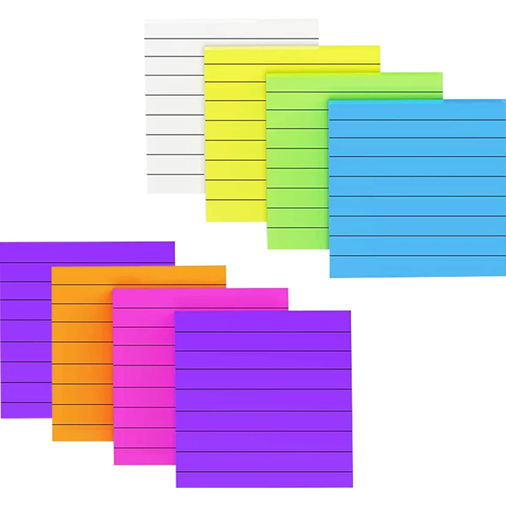 8 Pcs Stickers Transparent Office Stationery Supplies Pads PET Memo Household Notepads Study Self-stick Notes