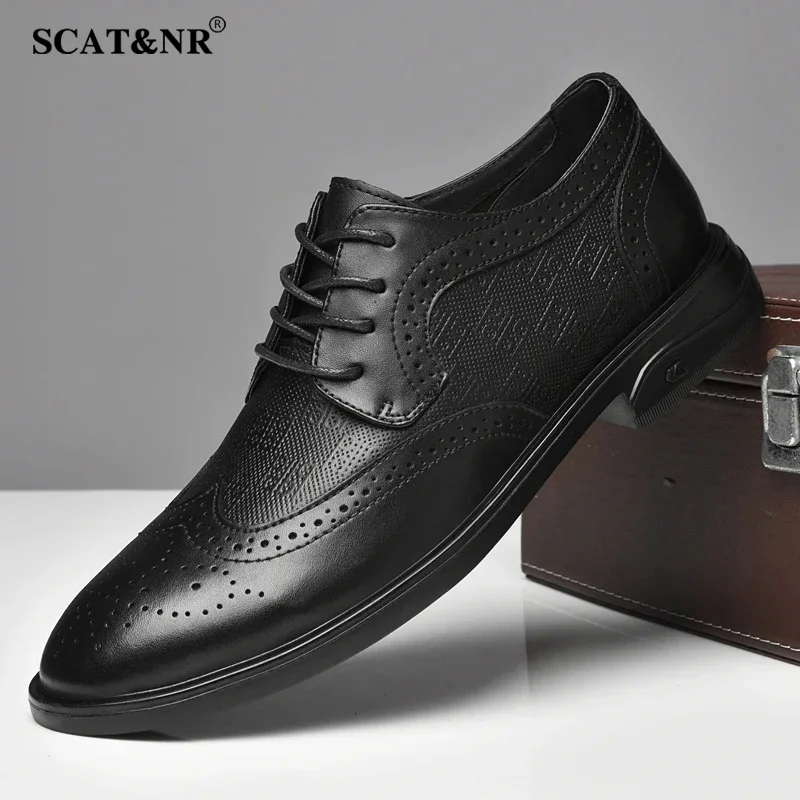 Genuine leather men shoes outdoor casual fashion business dress shoes comfort loafers flat designer work shoes cowhide