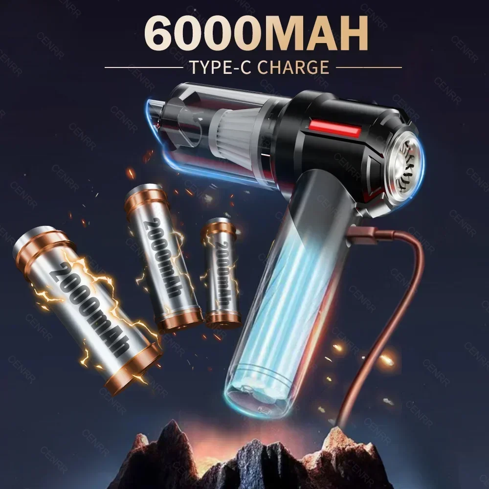 CENRR 998000PA Car Vacuum Cleaner Mini Powerful Portable Handheld Car Cleaner High Suction Wireless Car Cleaner Cleaning Machine