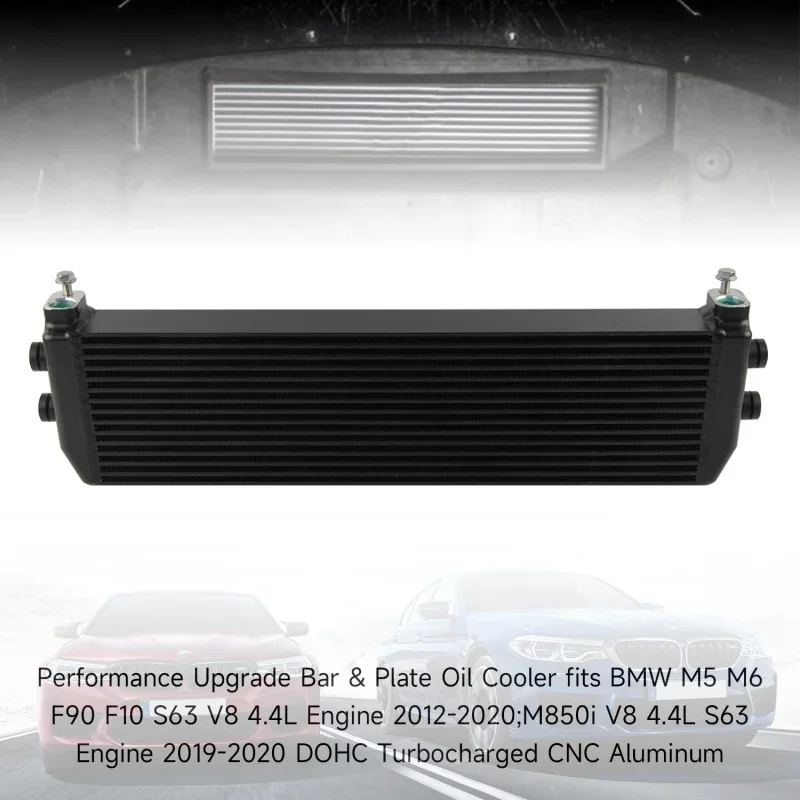 Подходит для BMW M5 M6 F90 F10 2012-2020; M850i 2019-2020 V8 4.4L S63 Обновление двигателя и пластина масляного радиатора серебристый/черный