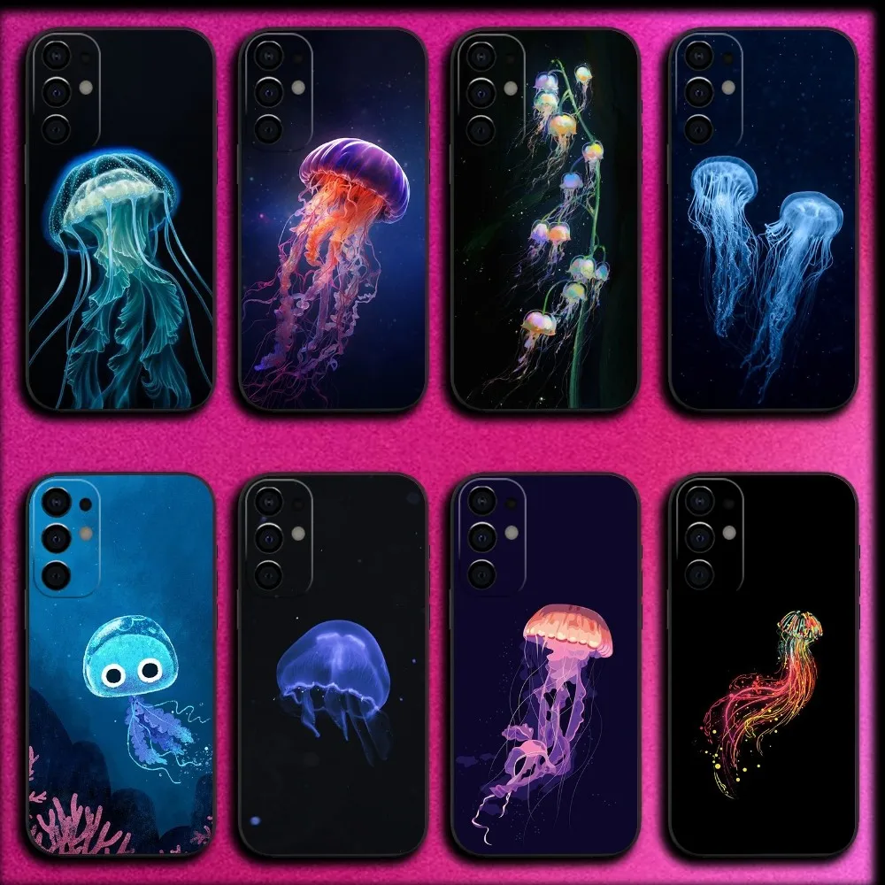 

Cute Cartoon Jellyfishes Phone Case For Samsung S25,S24,S21,S22,S23,S30,Ultra,S20,Plus,Fe,Lite,Note,10,9,5G Black Cover