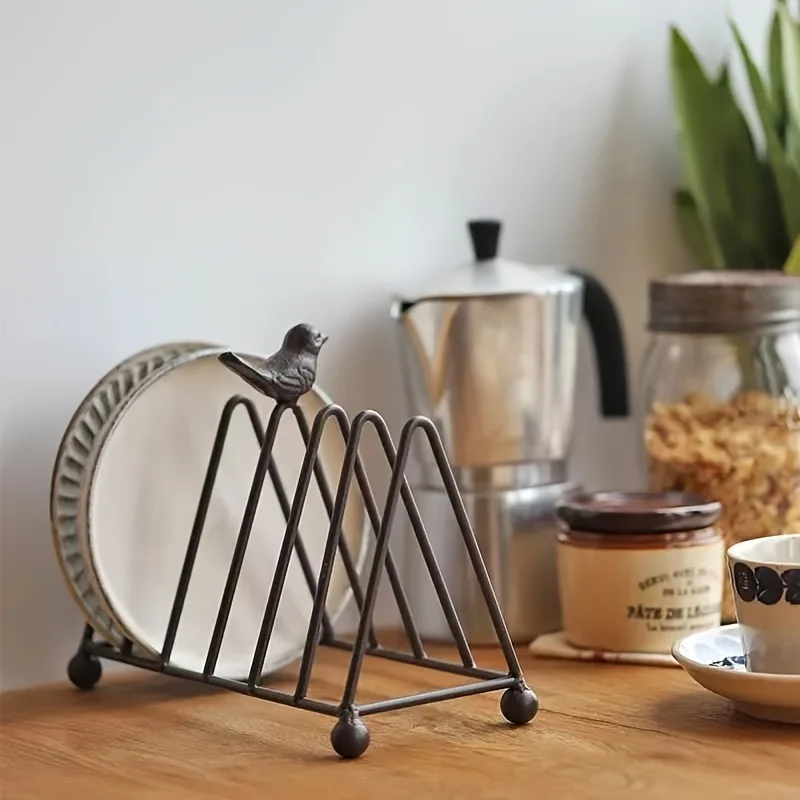1Pc Small Bird-shaped Storage Rack, a Classification Organizing Stand, a Bookshelf and Magazine Rack, a Dish Rack, a Plate Rack