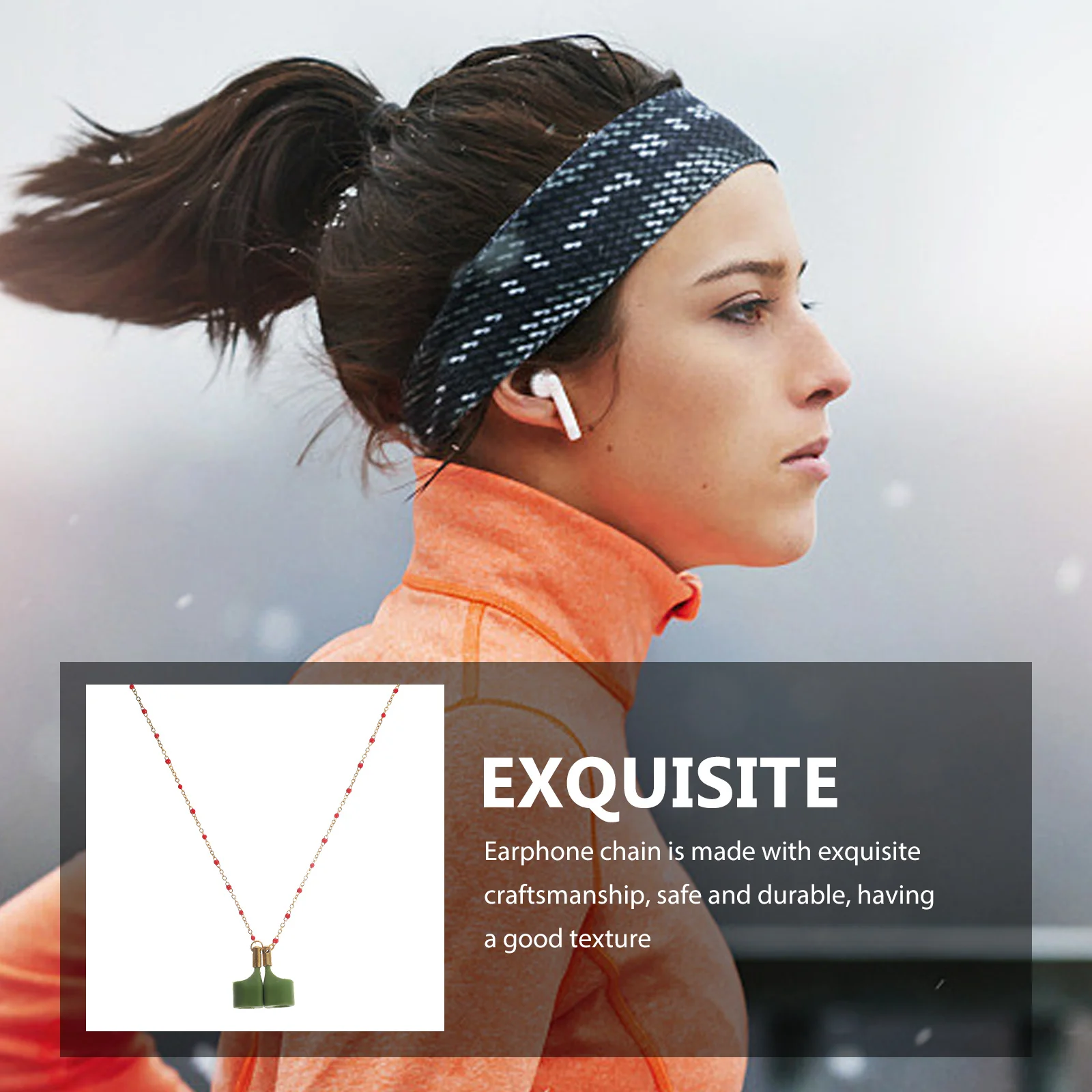 

Heart-Shaped Ear Clip Magnetic Earphone Chain Anti-Lost Wireless Earbuds Strap For Running Yoga Fitness Outdoor Accessory