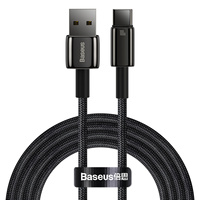 Baseus Tungsten Gold USB-A-USB-C 480 Mb/s 100W 2m Black Cable (CAWJ000101)