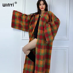 WINYI Africa womens loose coats winter Warm long down cardigan luxury clothes kimono abaya dubai luxur winter outfits for women