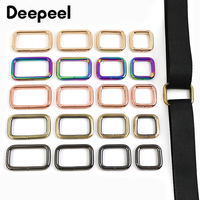 

10Pcs 13-50mm Metal Square RIng Buckle for Backpack Strap Belt Buckles Hangbag Dog Collar Connect Loop Clasp Bags Accessories