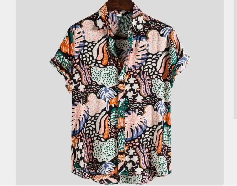 

Летний мужской Aloha irt Cotton Plaid Wior Collar ort Sve с принтом Youthful Vitali Four Seasons Universal Stand Fit