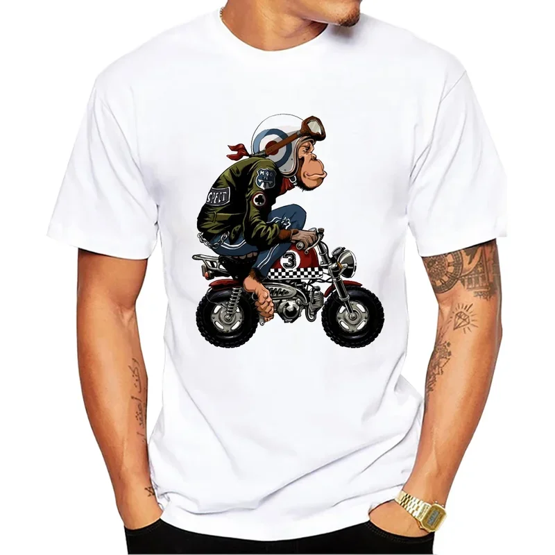 

Teehub funny monkey bike men T-shirt 3D monkey printed cool T shirts short sleeve tshirts Harajuku tee