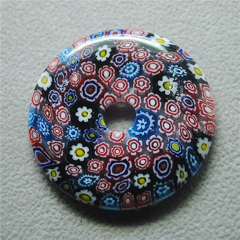 1PC Women Pendants Glass Material Donut Shape 45MM DIY Jewelry Accessories For Necklace Making Good Quality