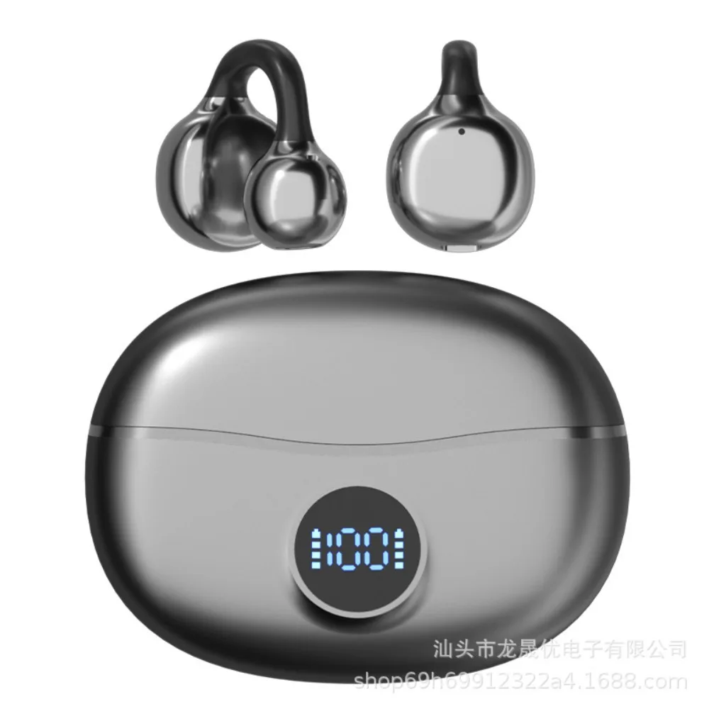 Auricolari con clip Cuffie Bluetooth 5.4 wireless a orecchio aperto con microfono, riproduzione 50 ore, cancellazione del rumore, auricolari sportivi comodi,