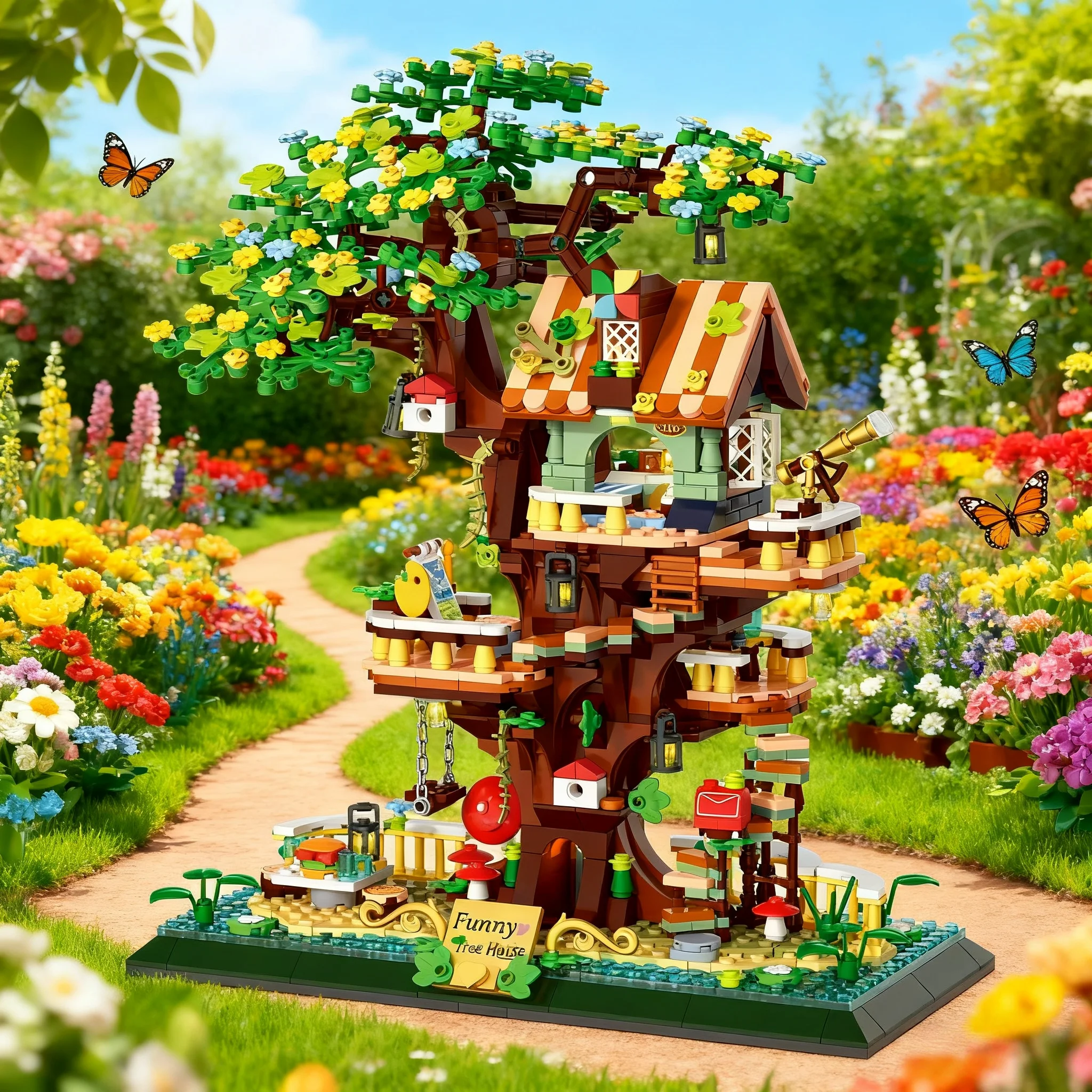 Zestaw Klocków Świątecznych - Piernikowy Domek - Mini Zabawka-Klocki - Puzzle dla Dzieci, Tworzenie Świątecznych Dekoracji Domu DIY