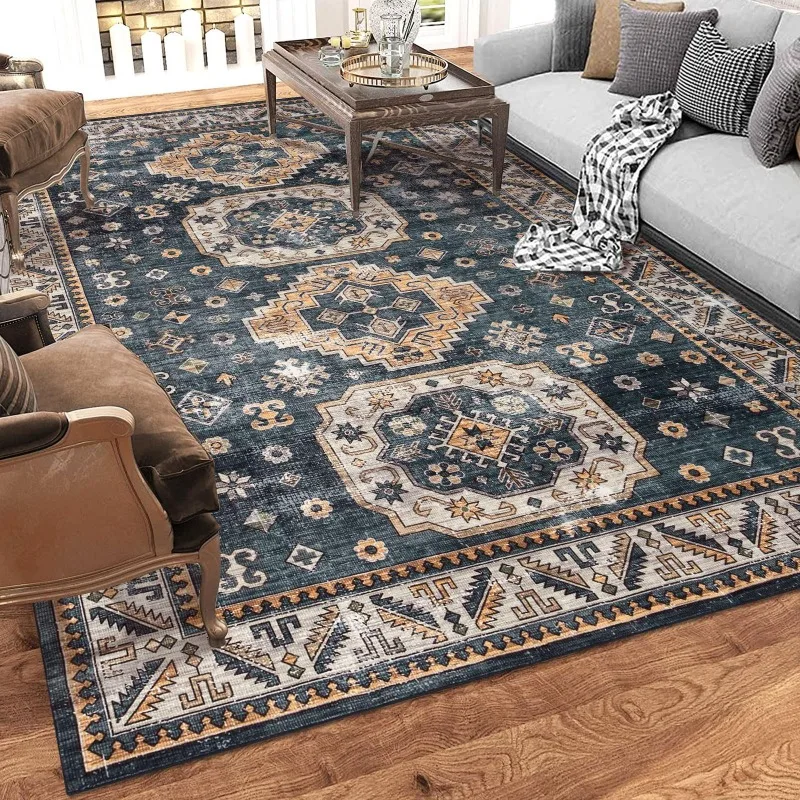 

Luxurious Elegant Classical Style Rug Non-Slip Living Room Carpet Sofa Mat Bedroom Floor Covering Traditional Home Decor Mat