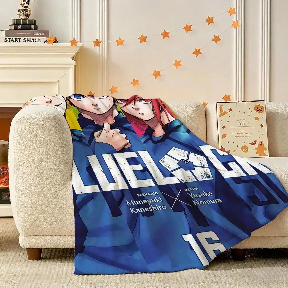 Classic comics Blue Lock Throw 240g Flannel Blanket Lightweight Soft Skin-friendly Summer Thin Throw Blanket