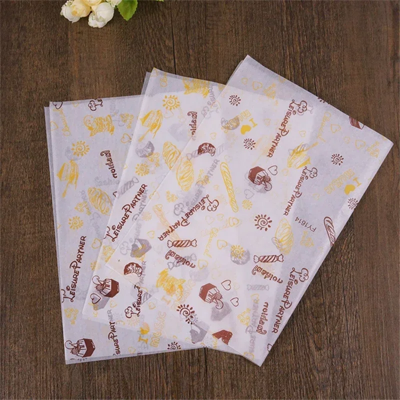 50 Sheets Food Wrapping Papers Grease Resistant Deli Paper Sandwich Hamburger Wrap Prevents Food Stains for Bread Sandwich