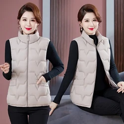 Gilet court en coton pour femme, haut en fibre, grande taille, mode décontractée, nouveau, automne, hiver, 2023