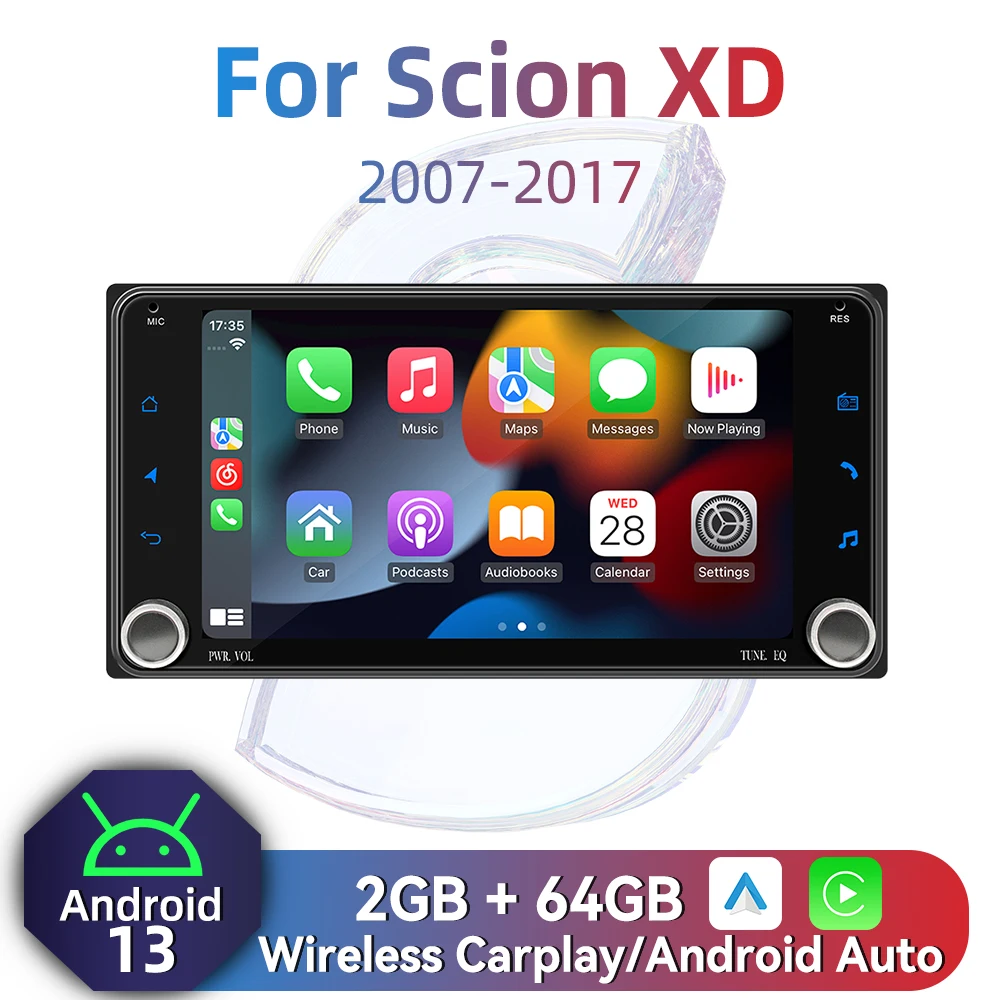 2 Din راديو أندرويد سيارة الوسائط المتعددة ل Scion XD 2007-2017 7 "شاشة نظام تحديد المواقع والملاحة اللاسلكية Carplay Autoradio وحدة رأس ستيريو