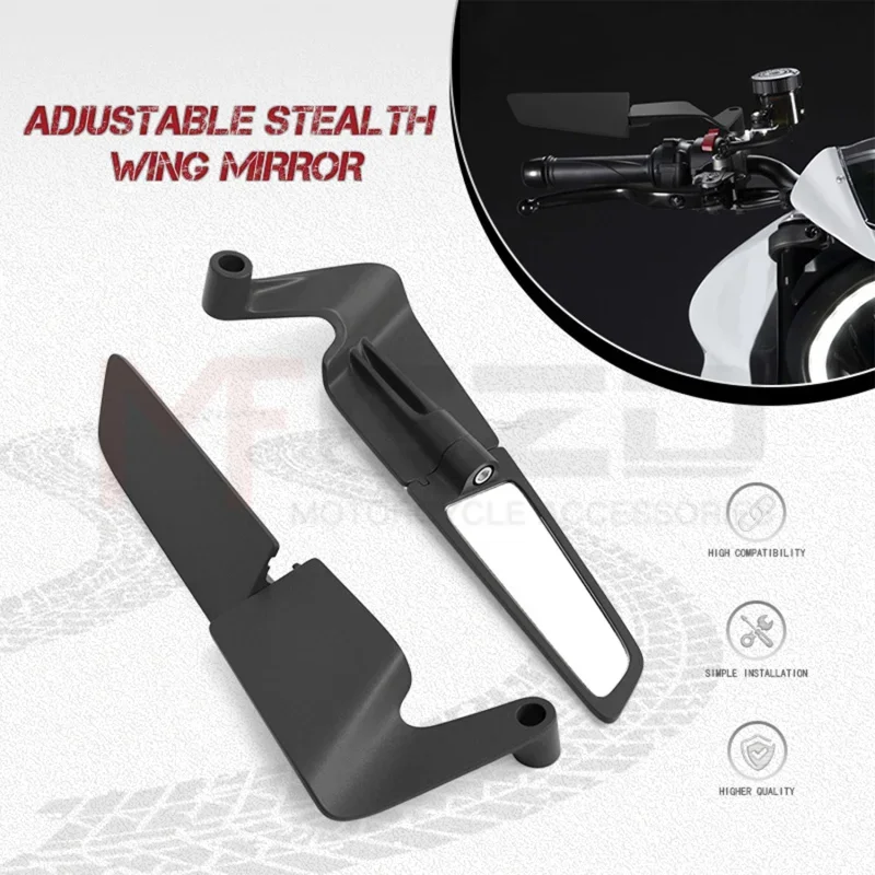 

Motorcycle Wing Rearview Mirrors Adjustable Stealth Wing Mirror For Honda CB650R CB650F CB1000R CB750 Hornet XADV 750