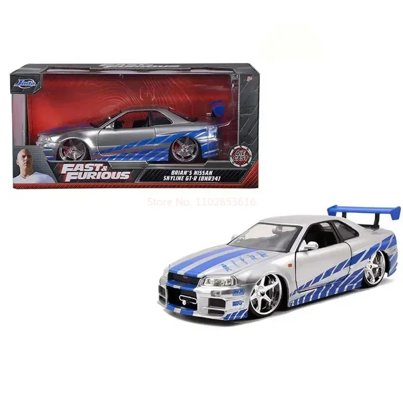 1:24 Scale Fast And Furious GTR-R34 Nissan Skyline Mosquito Car Alloy Metal Diecast Model Toys Vehicles Children Gifts Present