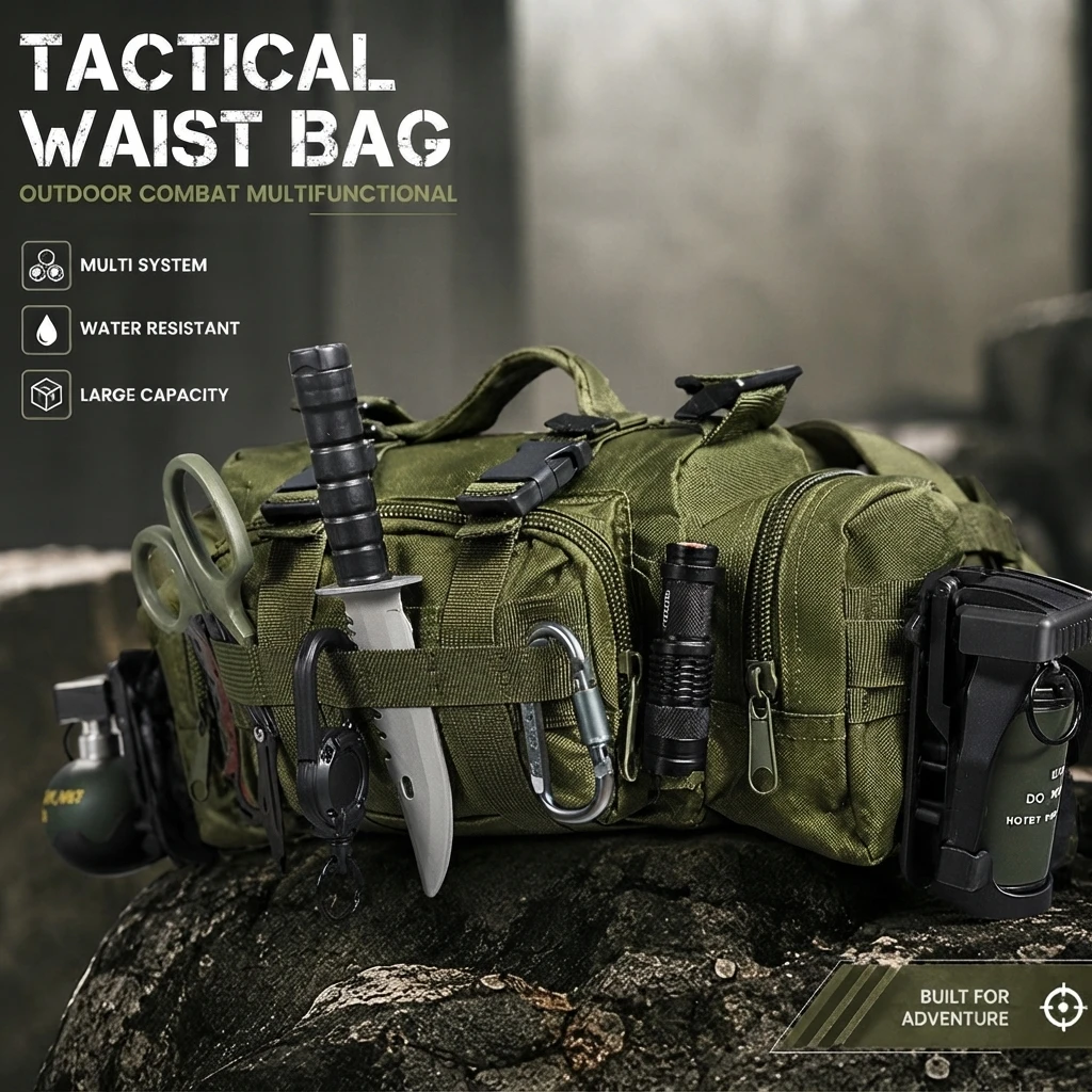 Cycling Gear And Equipment - Outdoor Tactical Waist Bag Waterproof Crossbody