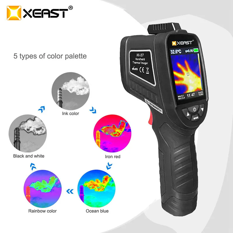 XEAST Thermal Imager Infrared Thermography Camera Build in Humidity Inspection Sensor XE-27 USB Interface Infrared Resolution