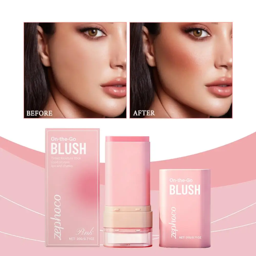 2-in-1-Lidschatten-Lippenstift, Rougestift, tragbar, langlebig, feuchtigkeitsspendend, hohe Farbwiedergabe, aufhellender Hautton, mattierter Stick