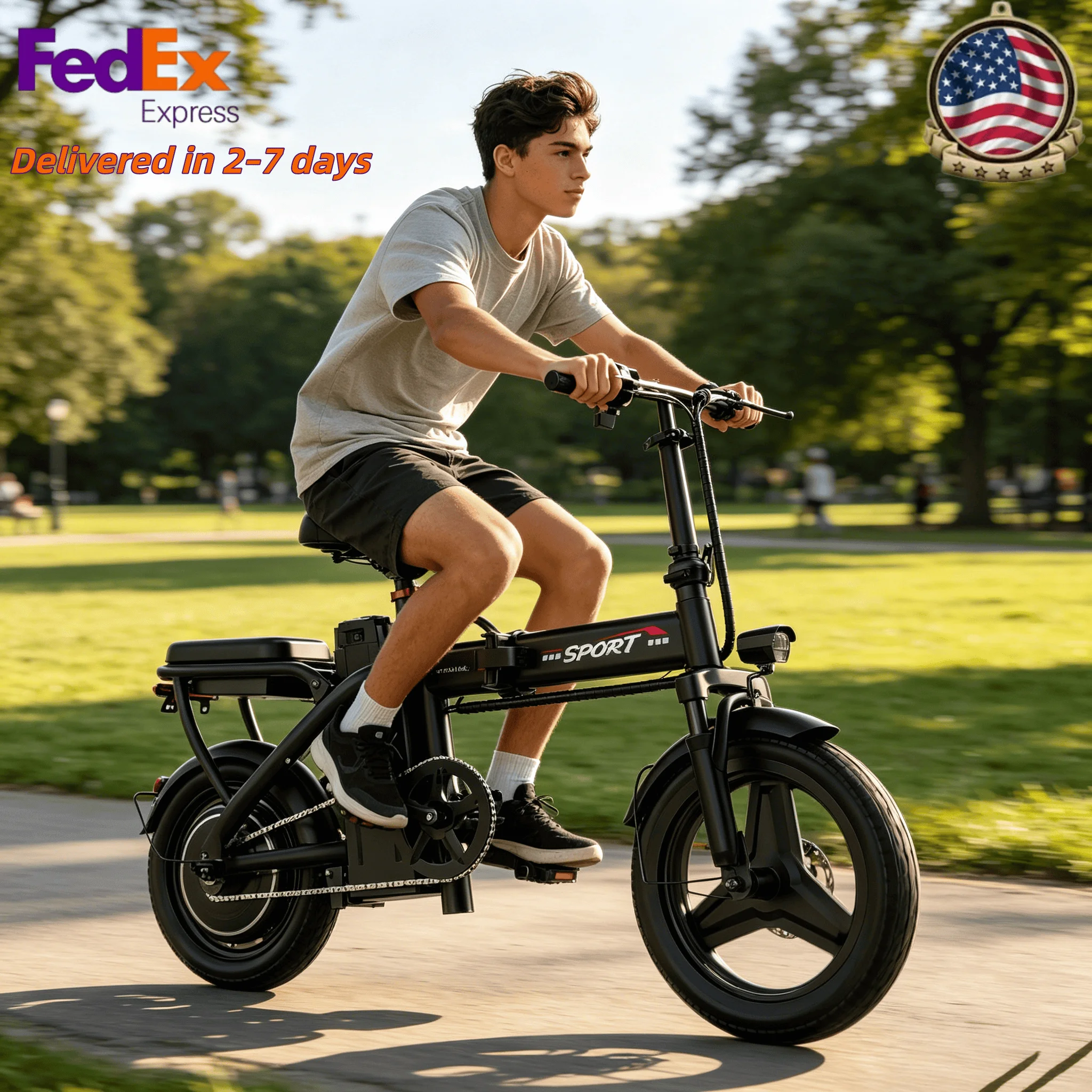 

Electric Bike with 48V Battery & Brushless Motor, 15-25 MPH Folding E-Bike for Adults,14-Inch Wheels, 25-Mile Range
