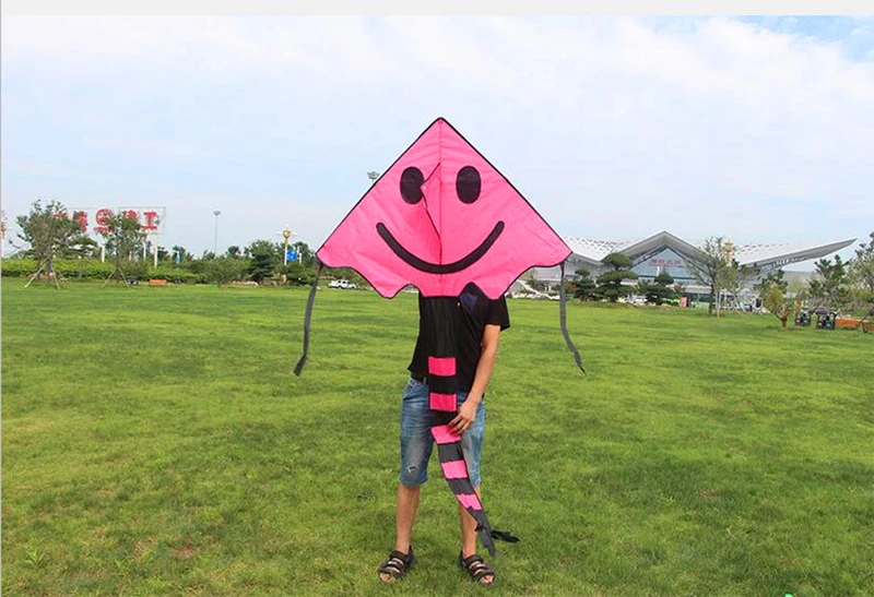 大きな笑顔凧子供凧リールおもちゃ飛行屋外ゲーム zabawki do ogrodu papalote 凧吹き流しドラケン lenkbar