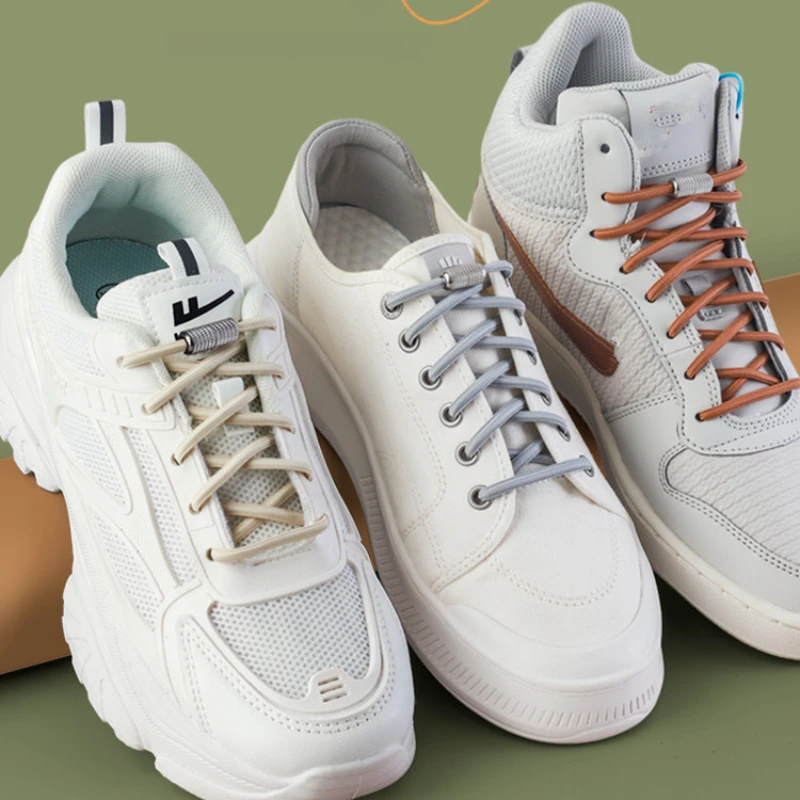 Nuovi lacci elastici Sneakers Lacci per scarpe rotondi da tennis Senza lacci Bambini Adulti No Tie Lacci per scarpe Elastici Accessori per scarpe