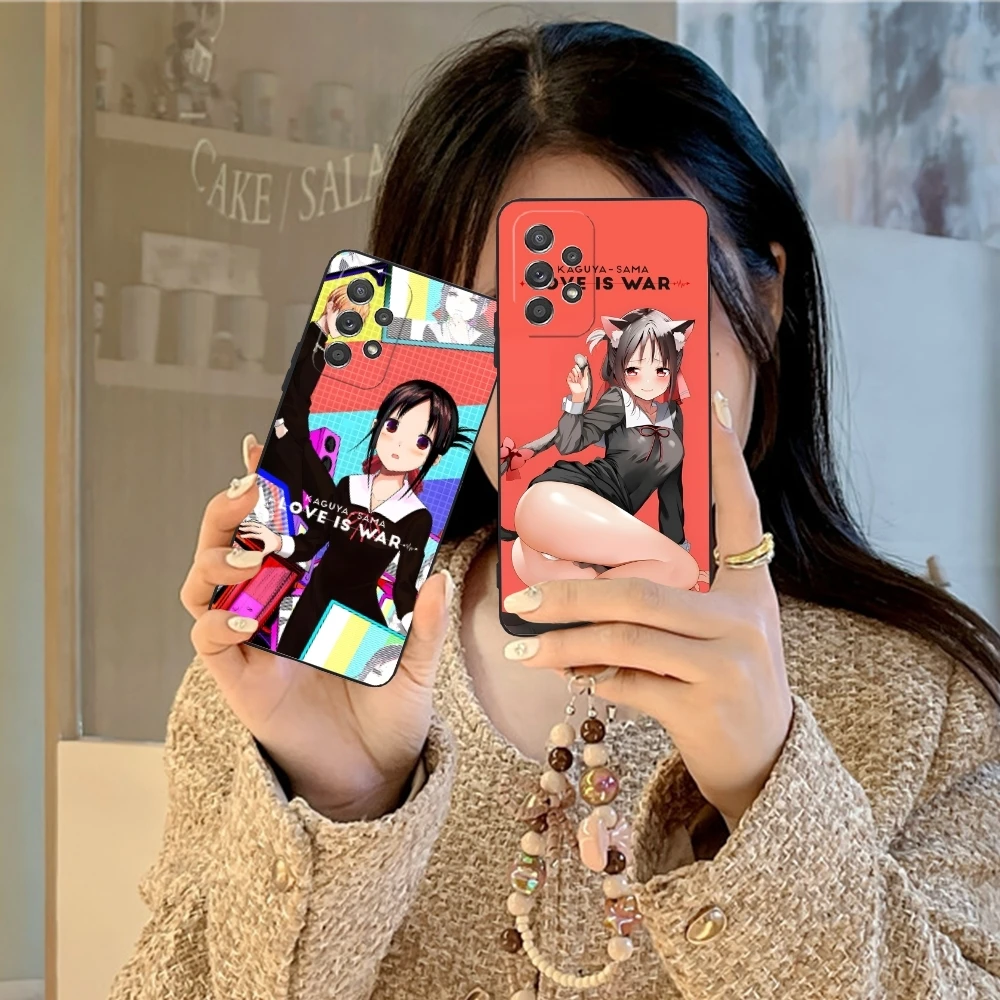 Kaguya Sama Shinomiya Mobile Phone Case for Samsung Galaxy Note 20 10 Plus Ultra Black Soft Phone Cover Shell