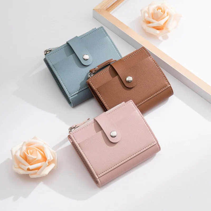 INS New European and American Minimalist Women's Wallet Women's Short Version  Small Wallet Women's Key Change Bag Card Wallet