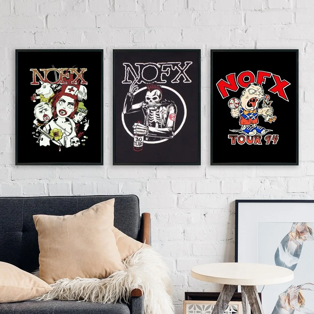 NOFX Poster No Framed Poster Kraft Club Bar Paper Vintage Poster Wall Art Painting Bedroom Study Stickers